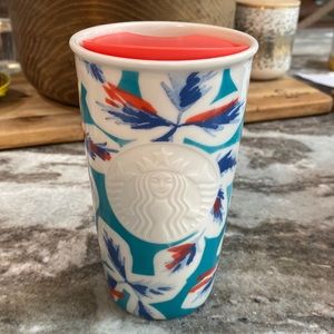 Starbucks Ceramic Tumbler Floral w/lid